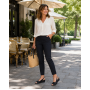 Sandale dama negre din piele naturala cu platforma orto Marissa CLP04N